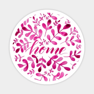Watercolor home foliage - pink Magnet